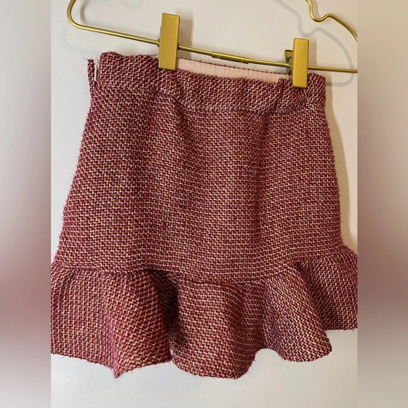 Janie and Jack Girls Pink/ Gold Tweed Boucle Skirt Metallic - Picture 2 of 8